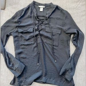 Blue H&M Long Sleeve Womens Blouse